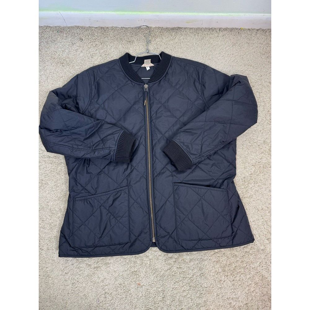Duluth Trading Men's Full Zip Diamond Quilted Bomber Jacket Black Size 2XL Warm